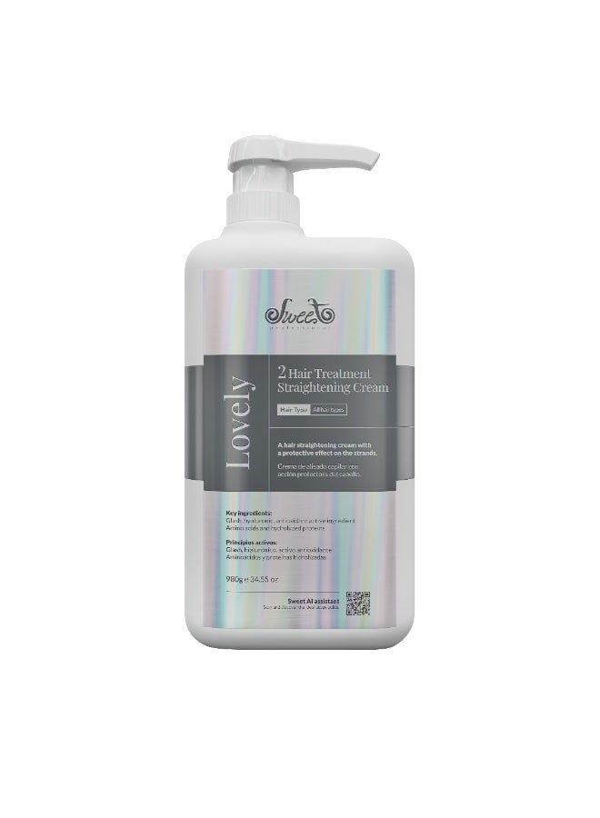Sweet Professional Lovely Hair Treatment Straightening Cream 980g – Professional Keratin Smoothing Treatment, Formaldehyde-Free, Long-Lasting Frizz Control & Shine - Image 1